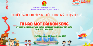 HỌC SINH TRƯỜNG TIỂU HỌC KỲ THỊNH 2 HÒA NHỊP CON TIM HƯỚNG VỀ NGÀY THỐNG NHẤT ĐẤT NƯỚC